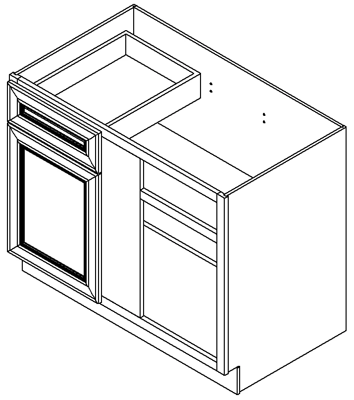White Shaker Blind Corner Base Cabinet — 39