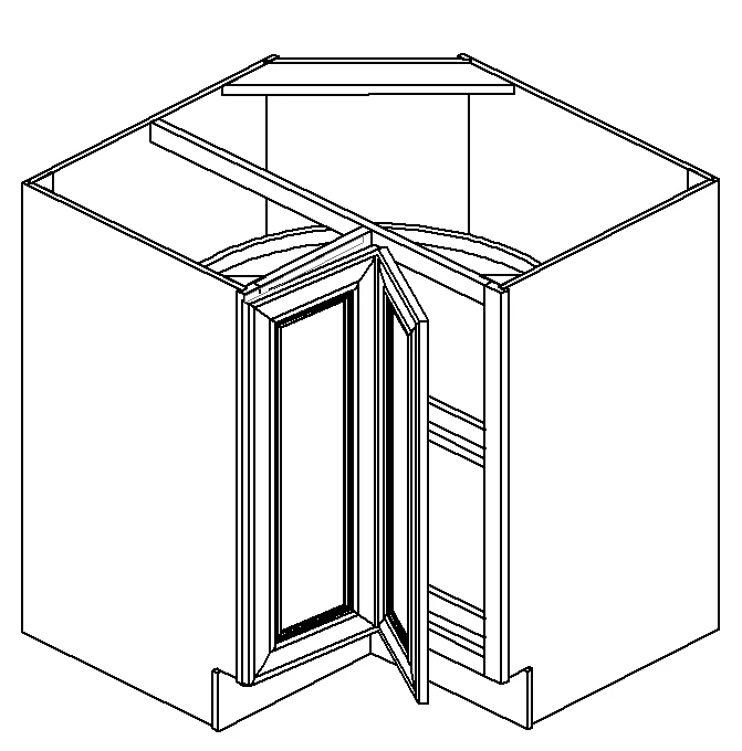 White Shaker Lazy Susan Corner Base Cabinet — 33