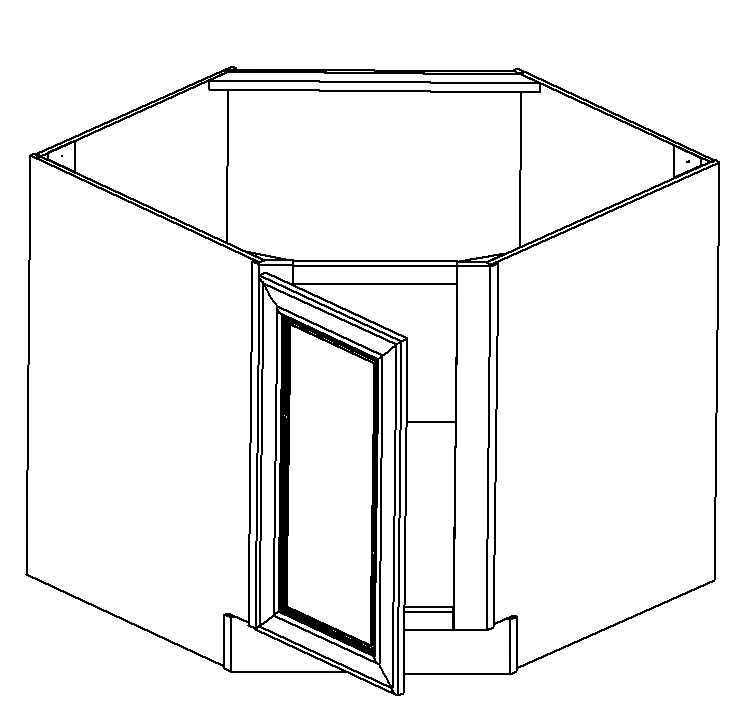White Shaker Diagonal Corner Base Cabinet — 36