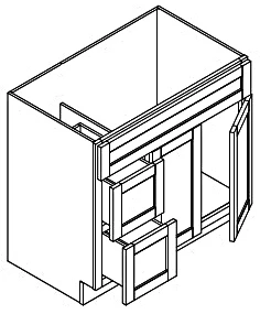 White Shaker Vanity 36