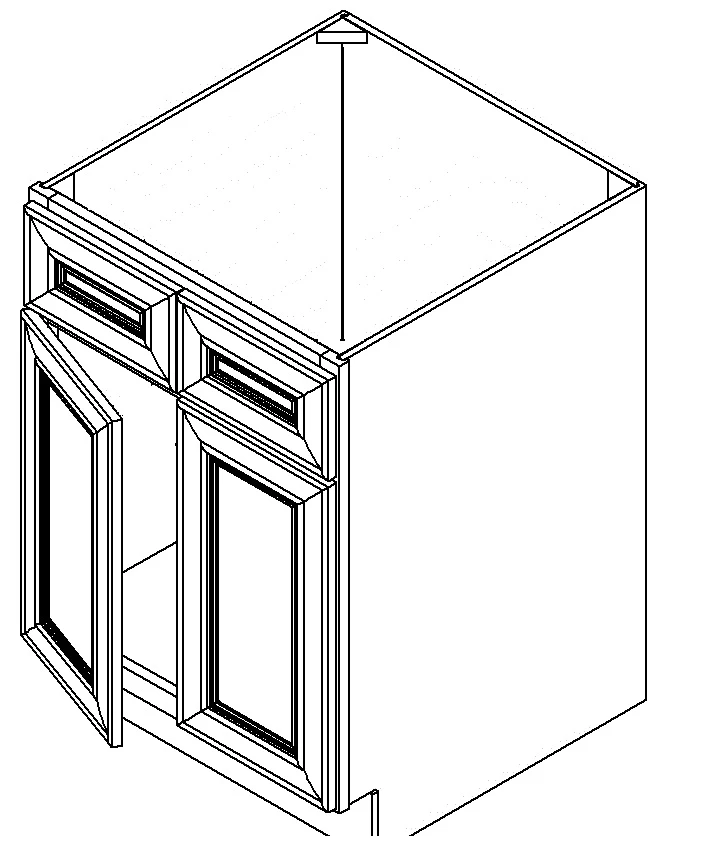 White Shaker Sink Base Cabinet — 33