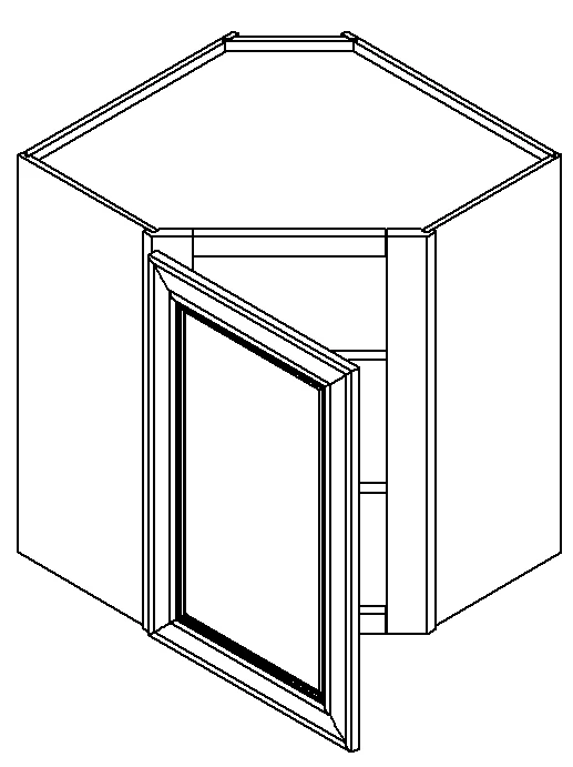 White Shaker Wall Diagonal Corner Cabinet 24
