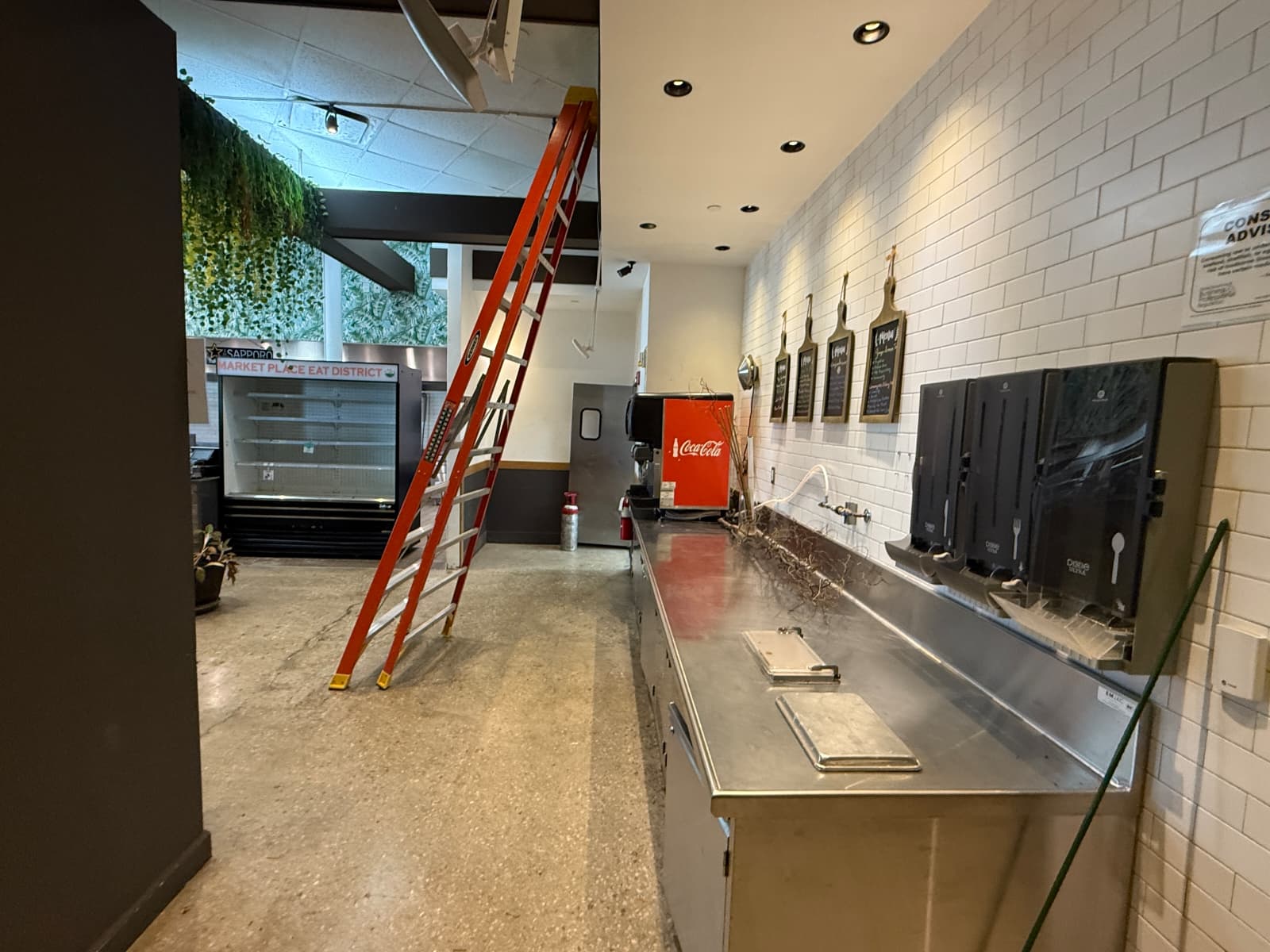 Dining area mid-build-out by Onel Construction