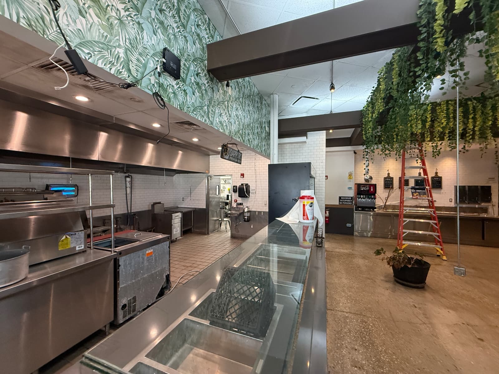 Commercial kitchen cook line installed during a South Florida restaurant build-out