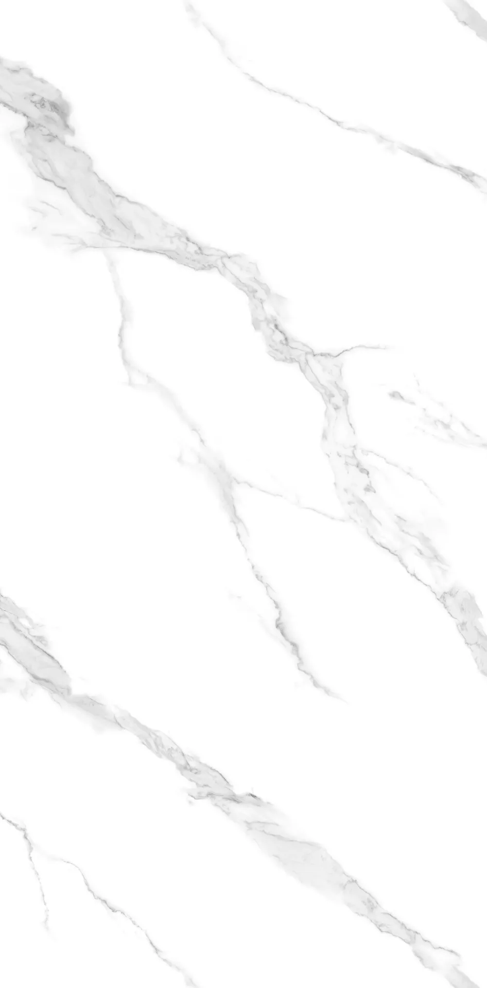 Glazed Vitreous Floor Tile — White Marble Look, 24 x 48 in., Polished Rectified